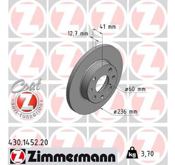 Brzdový kotúč ZIMMERMANN 430.1452.20