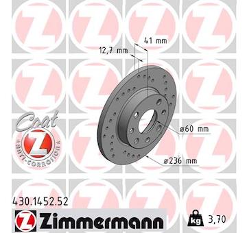 Brzdový kotouč ZIMMERMANN 430.1452.52