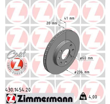 Brzdový kotouč ZIMMERMANN 430.1454.20