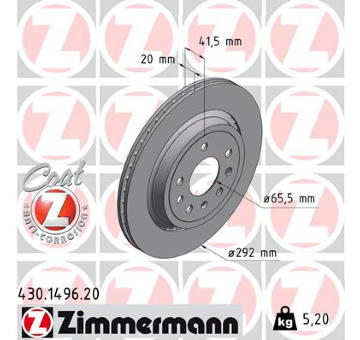 Brzdový kotouč ZIMMERMANN 430.1496.20