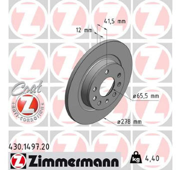 Brzdový kotouč ZIMMERMANN 430.1497.20