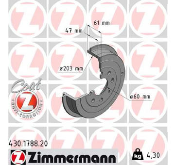 Brzdový buben ZIMMERMANN 430.1788.20