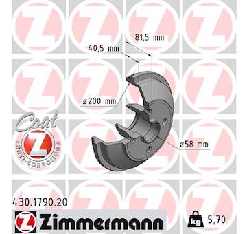 Brzdový buben ZIMMERMANN 430.1790.20