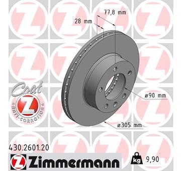 Brzdový kotouč ZIMMERMANN 430.2601.20