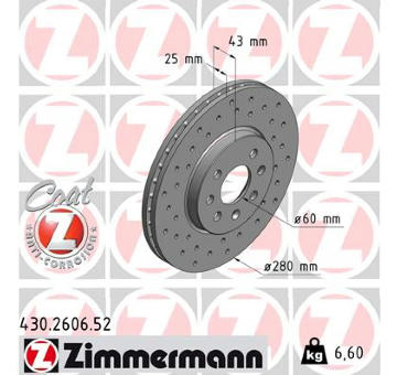 Brzdový kotouč ZIMMERMANN 430.2606.52