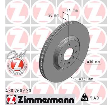 Brzdový kotouč ZIMMERMANN 430.2607.20