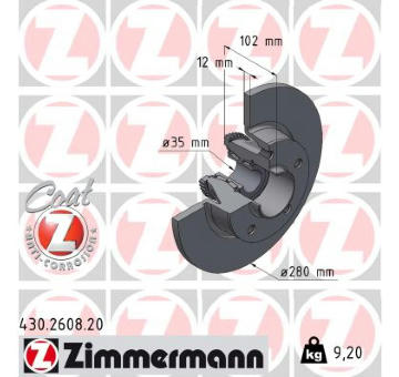 Brzdový kotúč ZIMMERMANN 430.2608.20