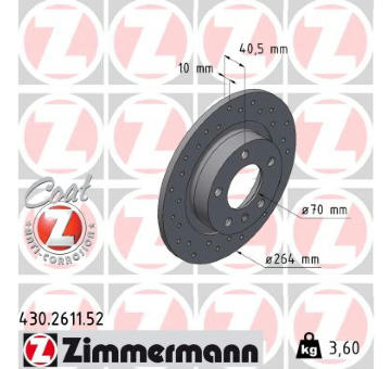 Brzdový kotouč ZIMMERMANN 430.2611.52