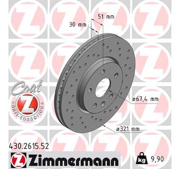 Brzdový kotouč ZIMMERMANN 430.2615.52