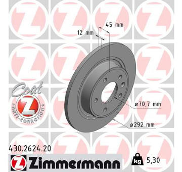 Brzdový kotouč ZIMMERMANN 430.2624.20