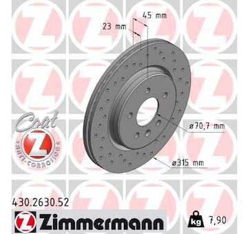 Brzdový kotouč ZIMMERMANN 430.2630.52