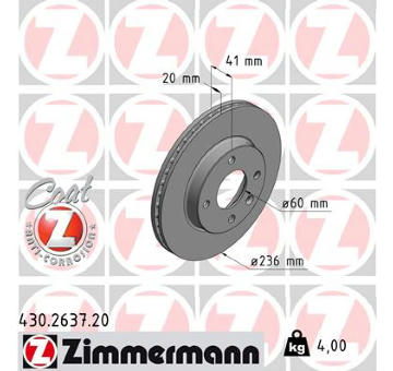 Brzdový kotouč ZIMMERMANN 430.2637.20