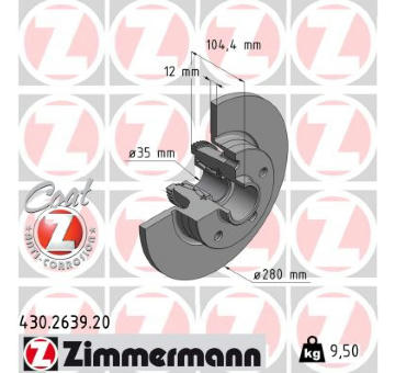 Brzdový kotouč ZIMMERMANN 430.2639.20