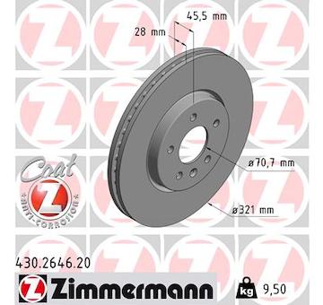 Brzdový kotouč ZIMMERMANN 430.2646.20