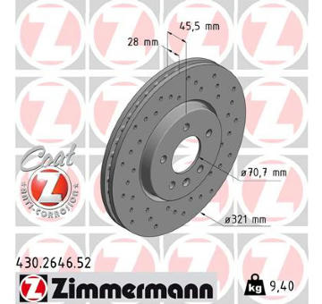 Brzdový kotouč ZIMMERMANN 430.2646.52