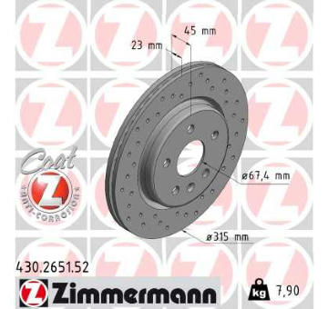 Brzdový kotouč ZIMMERMANN 430.2651.52