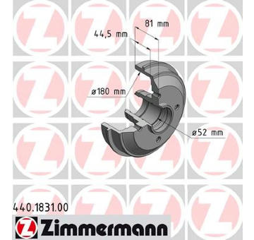 Brzdový bubon ZIMMERMANN 440.1831.00