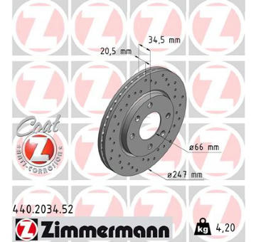 Brzdový kotouč ZIMMERMANN 440.2034.52