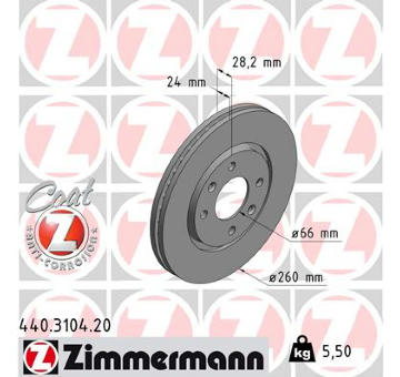 Brzdový kotouč ZIMMERMANN 440.3104.20