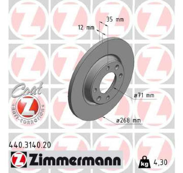 Brzdový kotouč ZIMMERMANN 440.3140.20