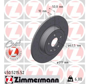 Brzdový kotúč ZIMMERMANN 450.5215.52