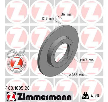 Brzdový kotouč ZIMMERMANN 460.1005.20