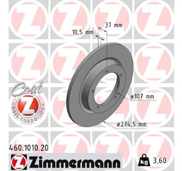Brzdový kotouč ZIMMERMANN 460.1010.20