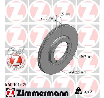 Brzdový kotúč ZIMMERMANN 460.1017.20