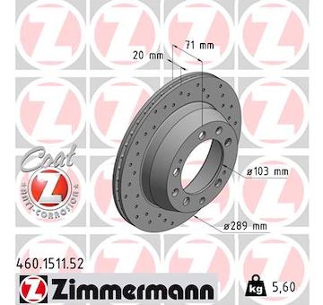 Brzdový kotouč ZIMMERMANN 460.1511.52