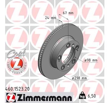 Brzdový kotouč ZIMMERMANN 460.1523.20