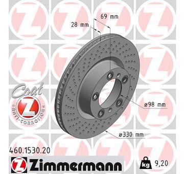 Brzdový kotouč ZIMMERMANN 460.1530.20