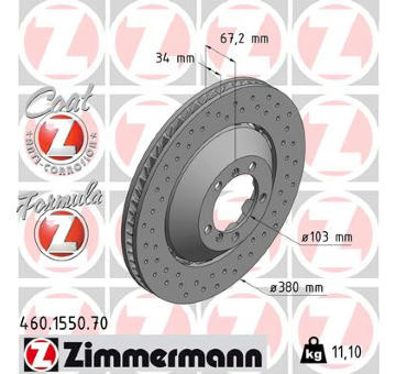 Brzdový kotouč ZIMMERMANN 460.1550.70