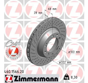 Brzdový kotouč ZIMMERMANN 460.1566.20