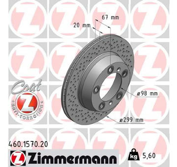 Brzdový kotouč ZIMMERMANN 460.1570.20