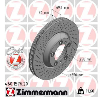 Brzdový kotouč ZIMMERMANN 460.1577.20