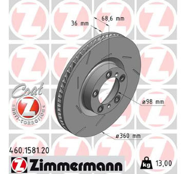 Brzdový kotouč ZIMMERMANN 460.1581.20