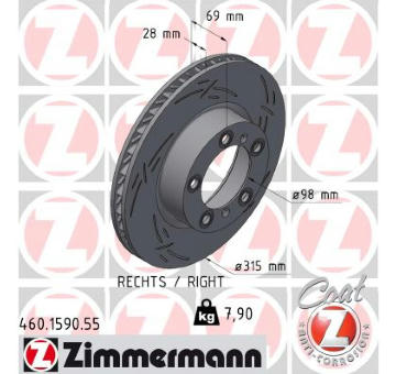 Brzdový kotúč ZIMMERMANN 460.1590.55