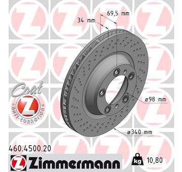 Brzdový kotouč ZIMMERMANN 460.4500.20