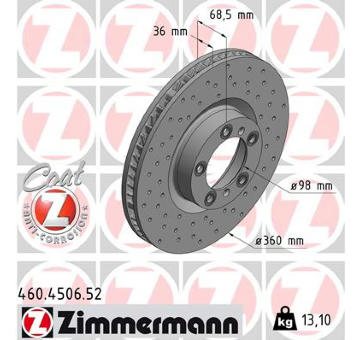 Brzdový kotouč ZIMMERMANN 460.4506.52