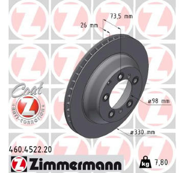 Brzdový kotúč ZIMMERMANN 460.4522.20
