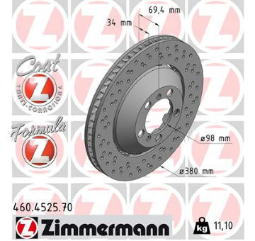 Brzdový kotouč ZIMMERMANN 460.4525.70