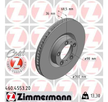 Brzdový kotouč ZIMMERMANN 460.4553.20