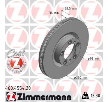 Brzdový kotouč ZIMMERMANN 460.4554.20