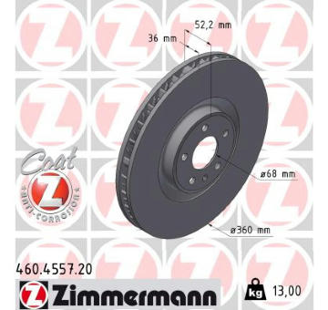 Brzdový kotouč ZIMMERMANN 460.4557.20