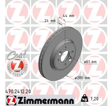 Brzdový kotouč ZIMMERMANN 470.2412.20