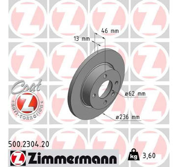 Brzdový kotouč ZIMMERMANN 500.2304.20