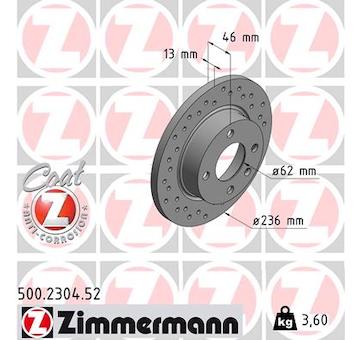 Brzdový kotouč ZIMMERMANN 500.2304.52