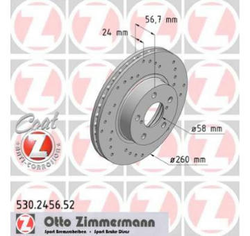 Brzdový kotúč ZIMMERMANN 530.2456.52