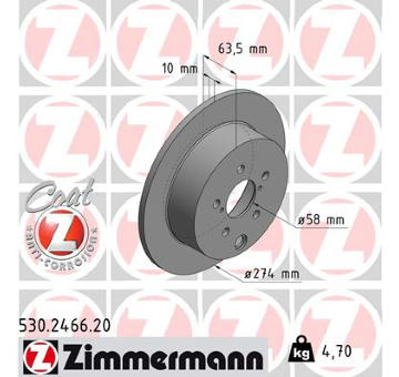 Brzdový kotouč ZIMMERMANN 530.2466.20