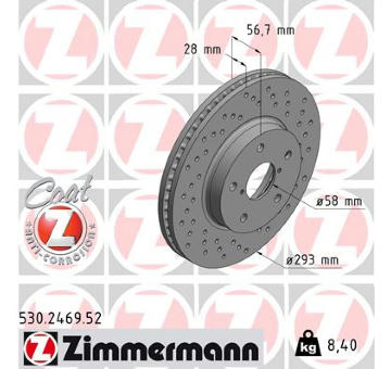 Brzdový kotouč ZIMMERMANN 530.2469.52